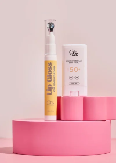 Lip Gloss Voluminizador Maracuyá Carmesí  + Protector solar stick facial = EL COMBO PERFECTO